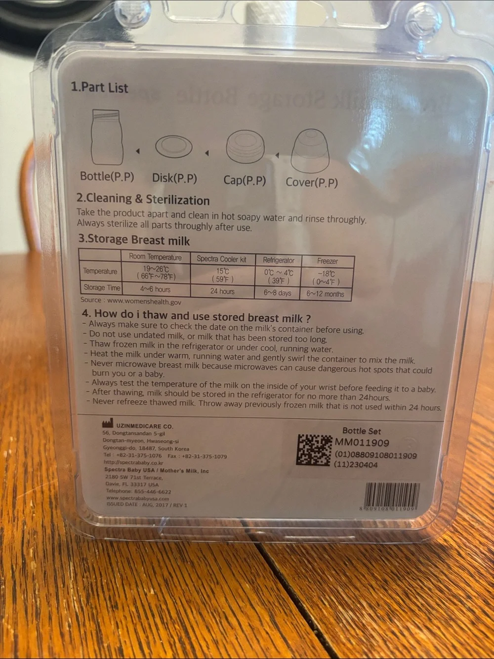 Spectra Baby breast milk storage Bottles - Clear with Pink Caps (Set)